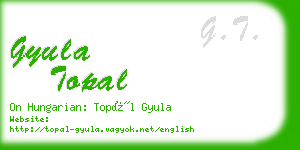 gyula topal business card